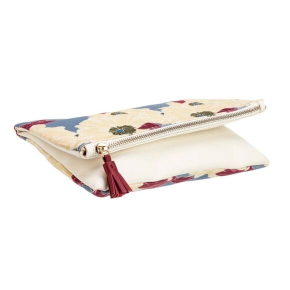 Rachel Pally Leather/Cavas Reversible Design Clutch NWOT - Picture 3 of 7